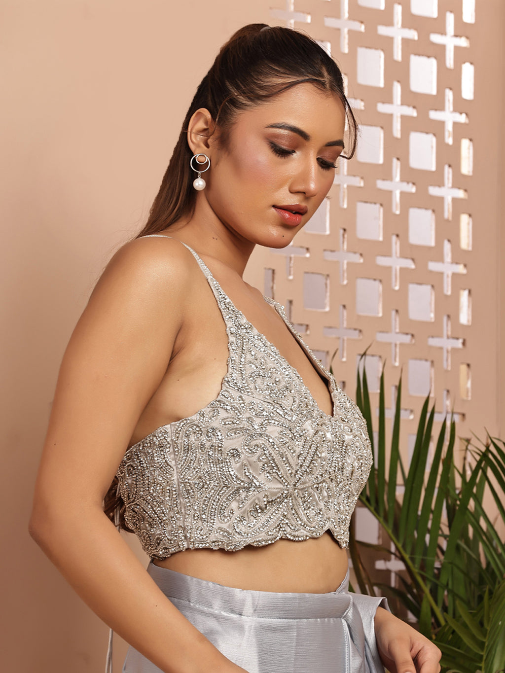 Silver with saree