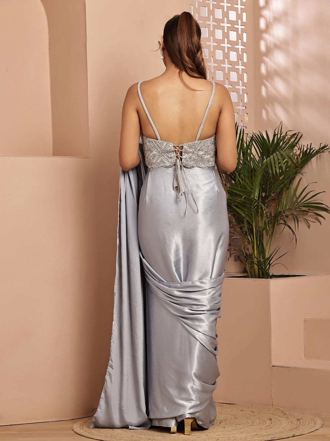 Silver with saree