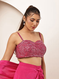 Pink beats Blouse with Drape (Full set)