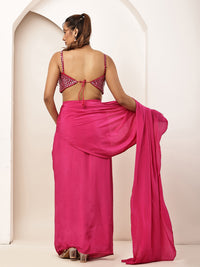 Pink beats Blouse with Drape (Full set)