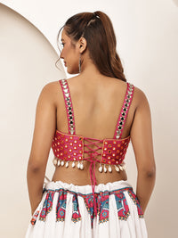 Navratri long mirror corset with Ghagara skirt (full set)