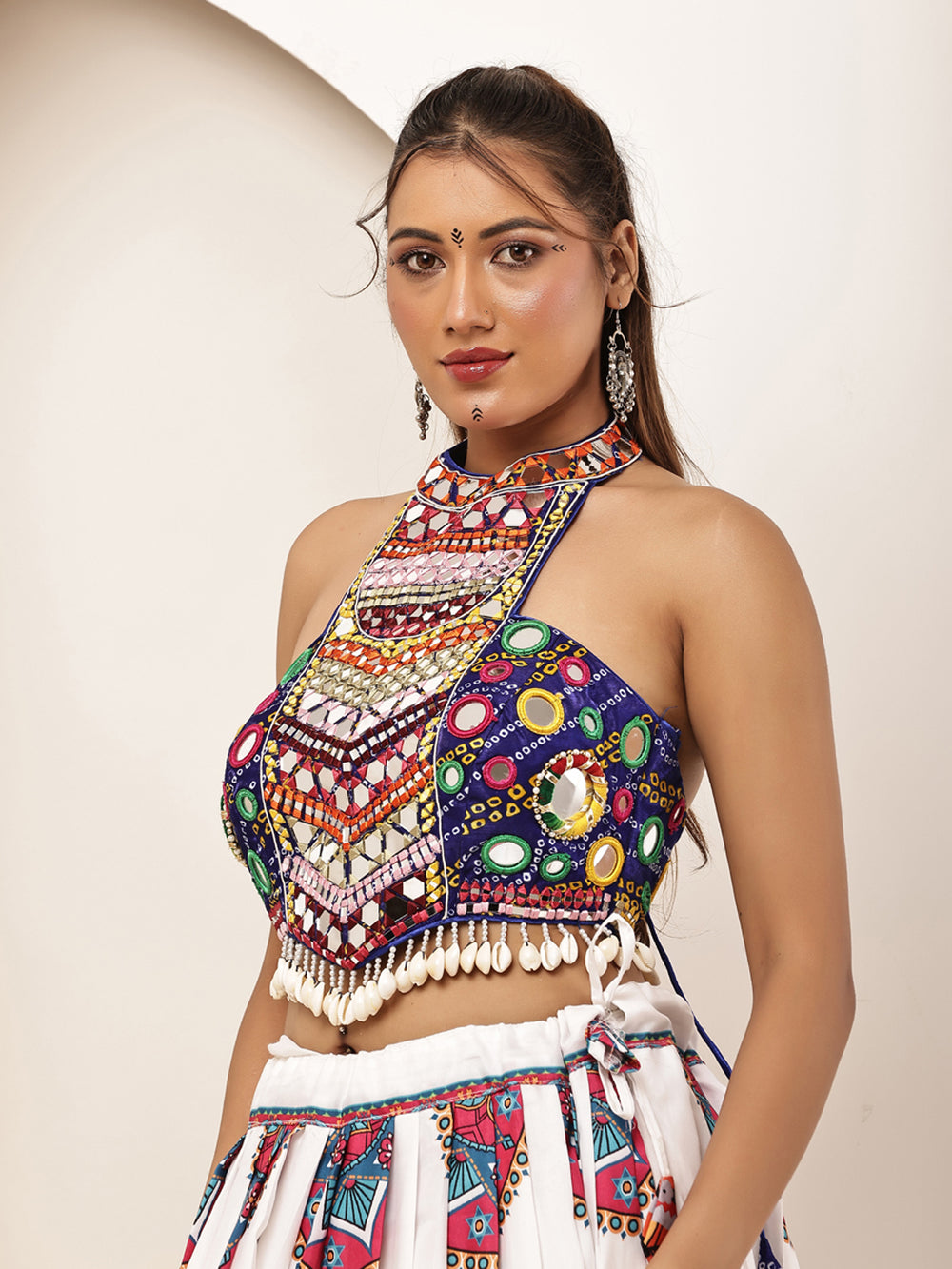 Navratri Blue Multicolour Blouse
