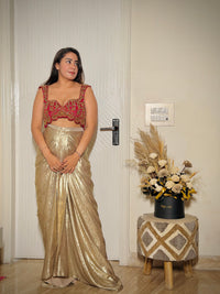 Alia Bhatt Inspired Pink Blouse with Copper Handwork