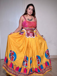 Navratri Yellow Multicolour Skirt