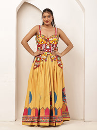 Navratri Multicolour corset with Skirt