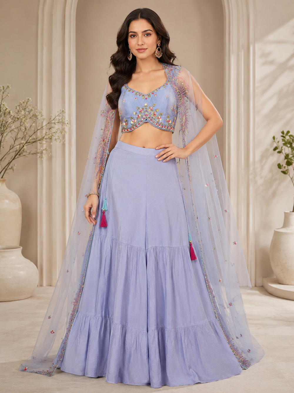 Lavender Cute Indo western-3 Piece Set