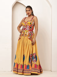 Navratri Multicolour corset with Skirt