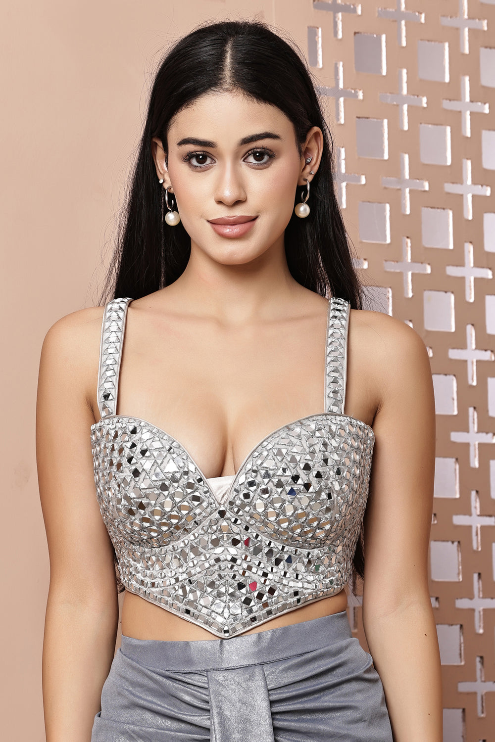 Silver Small Mirror Blouse