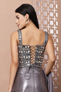 Long Mirror Grey Corset