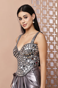 Long Mirror Grey Corset