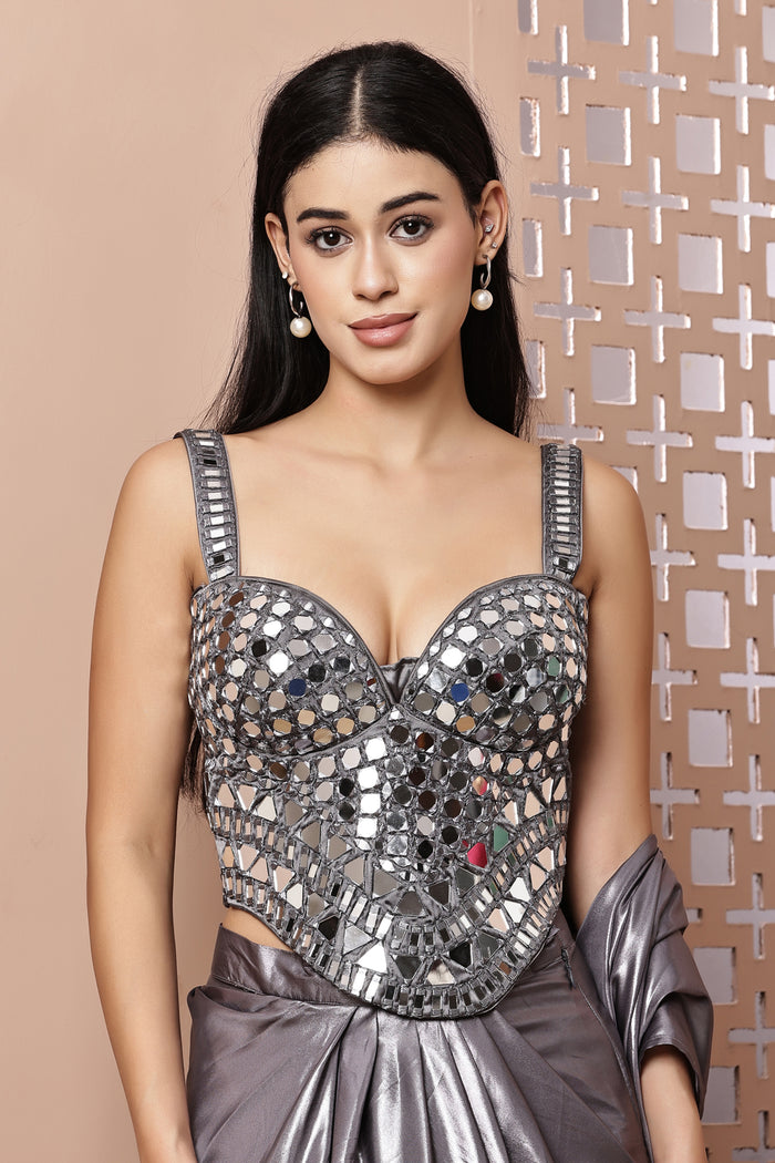 Long Mirror Grey Corset