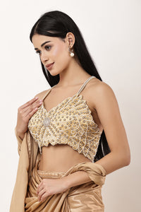 Floral Pearl Golden Blouse