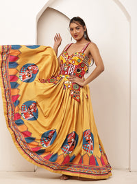 Navratri Multicolour corset with Skirt