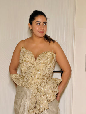 Peplum Corset Handwork Blouse