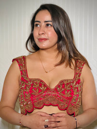 Alia Bhatt Inspired Pink Blouse with Copper Handwork