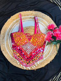 Pink Navratri Multi Corset Blouse