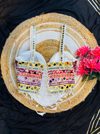 Navratri White Multicolour Corset Blouse