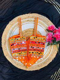 Navratri Orange Multicolour corset
