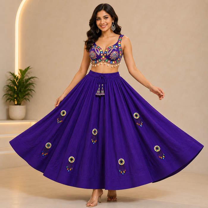 Chanya Choli Purple Set of 2 (Blouse+Skirt)