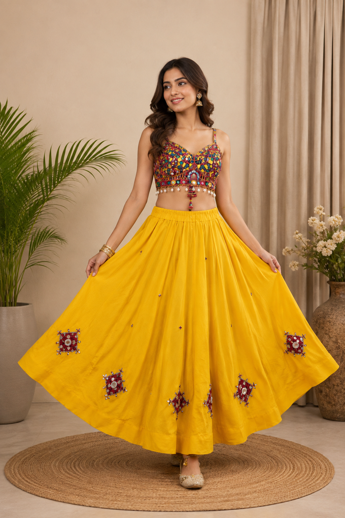 Chanya Choli Yellow Set (Blouse+Skirt