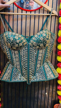 Peplum Green with Gold Work