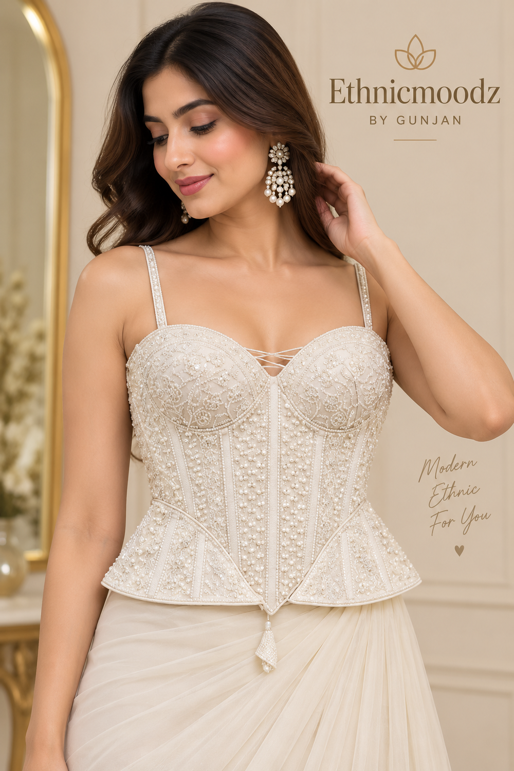 Peplum Style Off White Blouse