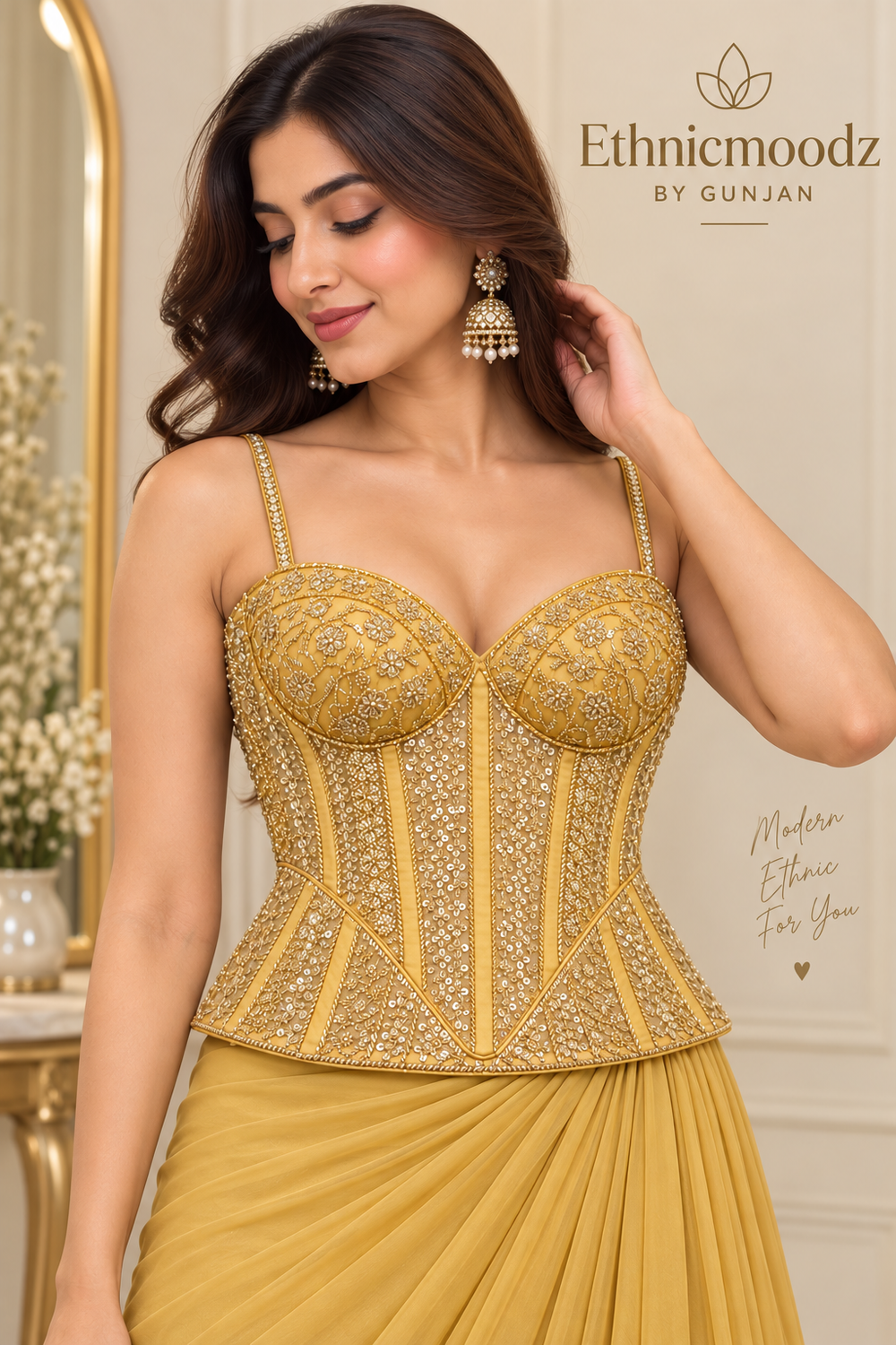 Peplum Style Golden Blouse