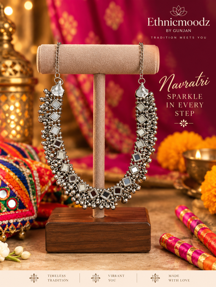 Navratri Mirror Necklace