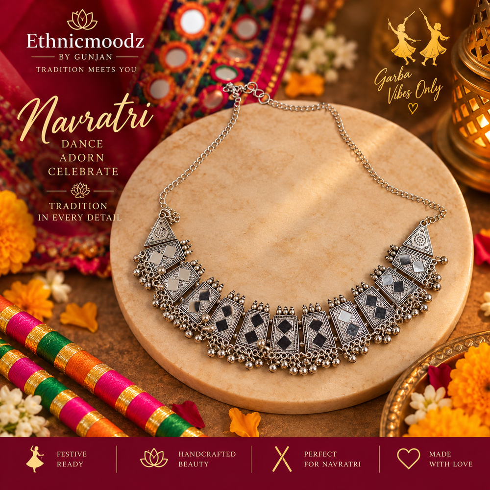 Navratri  Necklace with Mirror