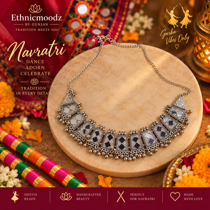 Navratri  Necklace with Mirror