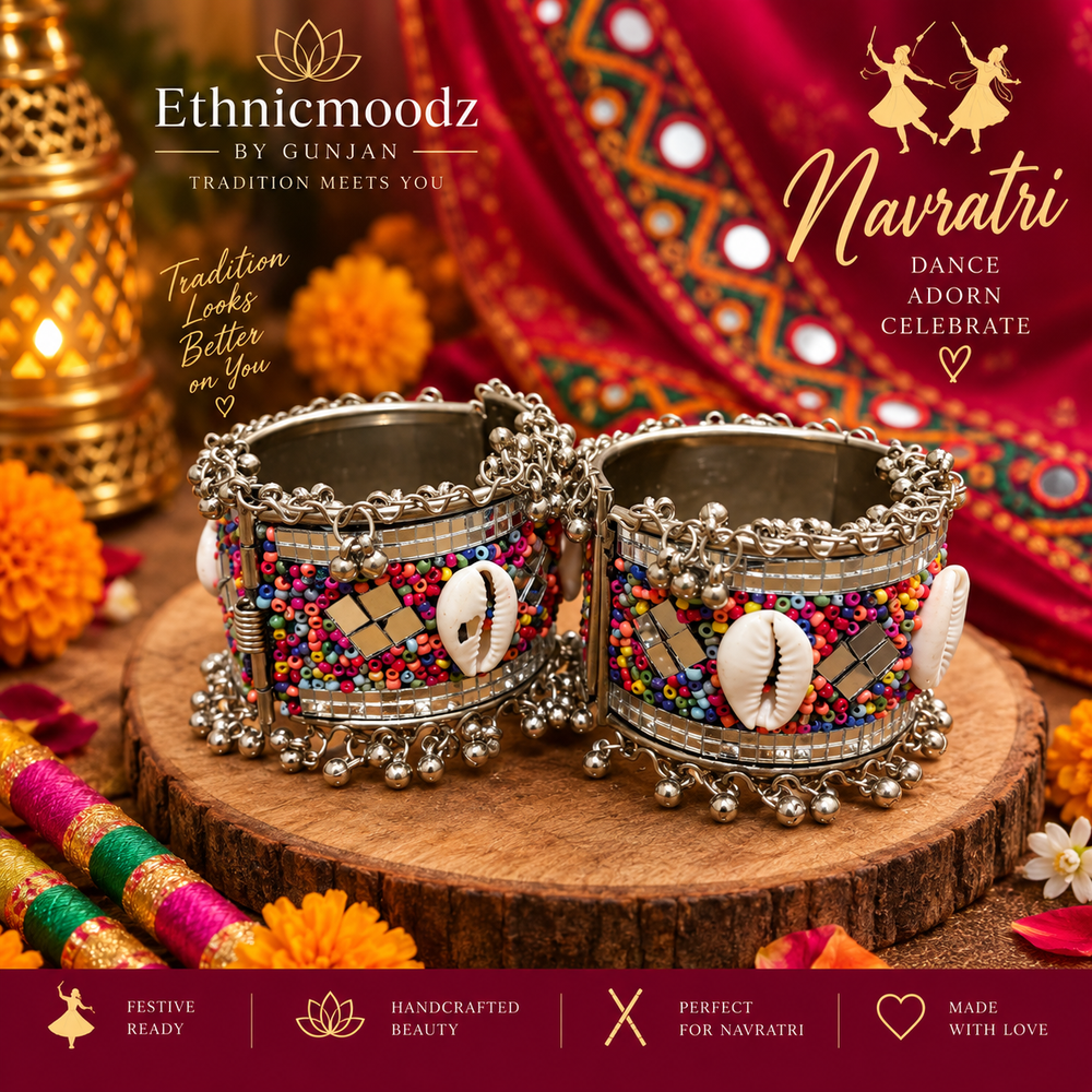 Navratri Bangle with Mirror+Shell (Set of 2)