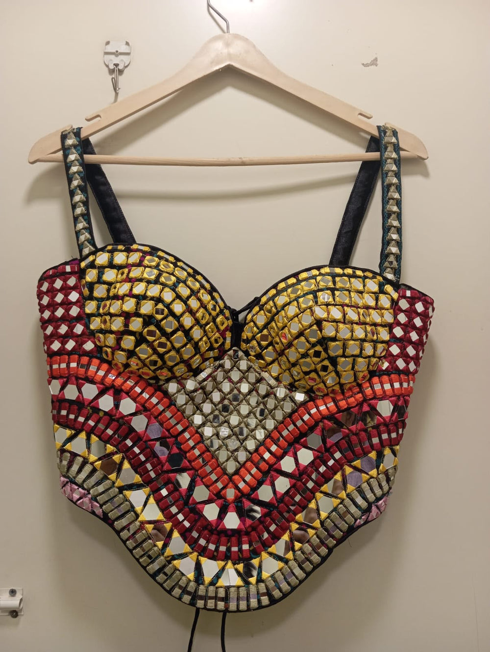 Black Multicolour Navratri Blouse