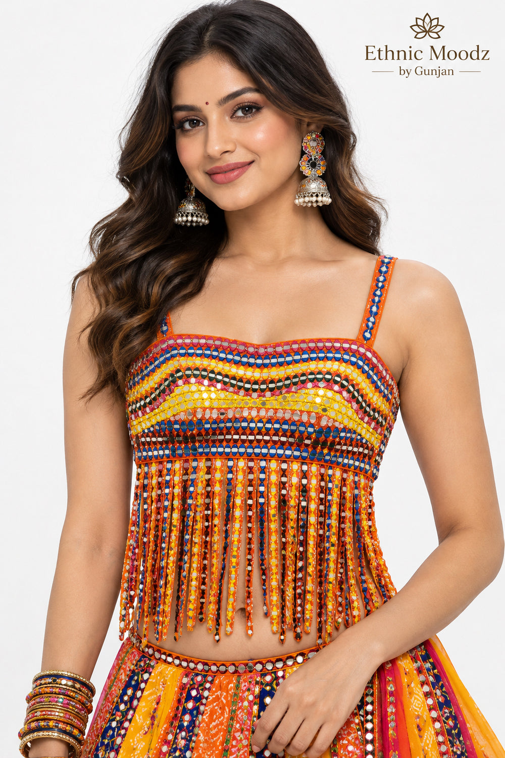 Long Frill Orange Blouse