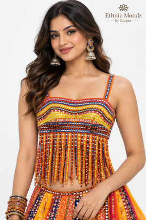 Long Frill Orange Blouse