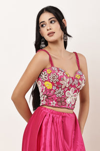 Floral Halter Neck Pink Blouse