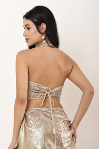 Arohi Halter Neck Mirror Blouse