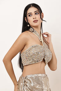 Arohi Halter Neck Mirror Blouse