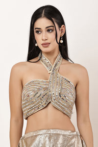Arohi Halter Neck Mirror Blouse